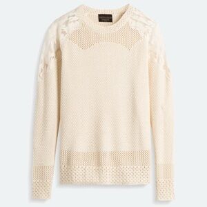 Absolutely Cream Sweater with Lace Details